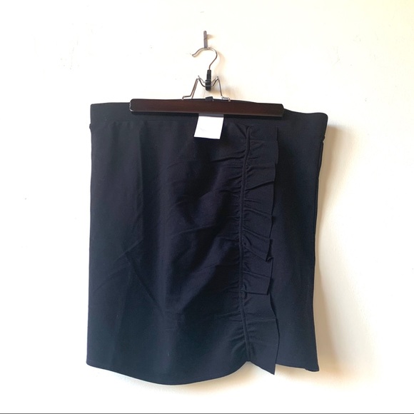 H&M Versatile ruffled black stretch mini skirt Large NWT Above the knee length - Picture 1 of 3